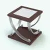 Quarter Circle Coffee Table Revit Family in 3D and rendered with a dark wood finish, chromed supports and marble table top. Ideal for modern and contemporary interior design projects, this fully parametric, easy to use and ready to render coffee table Revit family will transform your spaces in just a few clicks.