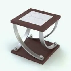Quarter Circle Coffee Table Revit Family in 3D and rendered with a dark wood finish, chromed supports and marble table top. Ideal for modern and contemporary interior design projects, this fully parametric, easy to use and ready to render coffee table Revit family will transform your spaces in just a few clicks.