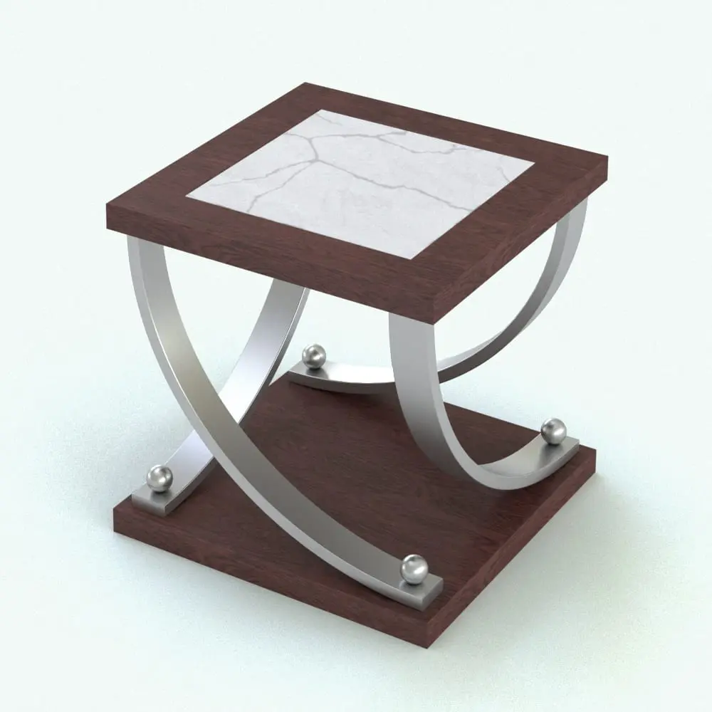 Revit Family / 3D Model - Quarter Circle Coffee Table Revit Family Rendered With Vray Quarter Circle Coffee Table Revit Family in 3D and rendered with a dark wood finish, chromed supports and marble table top. Ideal for modern and contemporary interior design projects, this fully parametric, easy to use and ready to render coffee table Revit family will transform your spaces in just a few clicks.