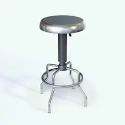 Stainless Steel Bar Stool 3D Model rendered in Vray with a stainless steel finish and black accents. Ideal for bars, kitchens, restaurants and more, this high-quality and easy to use bar stool 3D model will make your projects stand out.