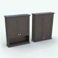 Upper Bathroom Cabinet Revit Family in 3D and rendered in a dark chocolate wood finish and chromed knobs. This Revit family is fully parametric, easy to use and ready to render. Just load it into your project, select the materials (or use the provided ones) and hit the render button for instant results. Don't let this opportunity go by and add this Upper Bathroom Cabinet Revit Family to your cart today.