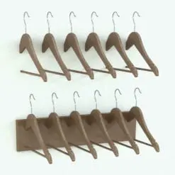Wall Mounted Hangers Coat Rack Revit Family in 3D and rendered in a light colored wood finish. Whether used in mud rooms, hallways, entryways, hospitality settings and more, this fully parametric, and easy to use coat rack Revit family will make your spaces look finished and livable. Don't wait any longer and add this coat rack Revit family to your cart today.