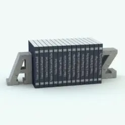 A-Z Fairytales Bookends Decoration Revit Family in 3D and rendered in a concrete-style finish with blue fairytale books. This Revit family includes two different colored books: blue and light gray, to give you more options to choose from. Ideal for libraries, home offices, children's rooms and more, this gorgeous-looking decoration Revit family will transform your spaces in just a few clicks.