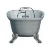 Antique Basic Bathtub 3D Model + Revit Family in front view and rendered in wireframe mode to showcase its clean topology. This 3D model was crafted with the highest standards in modeling, texturing and UV'ing so you can have a professional and photorealistic looking bathtub 3D model.