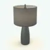 Circular Curved Base Lamp Revit Family in 3D and rendered in a gray metallic finish for the base and a gray fabric shade. Ideal for living rooms, bedrooms, offices, hospitality spaces and more, this fully parametric and easy to use lamp Revit family will transform your spaces in just a few clicks. Get it today and see for yourserlf.