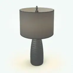 Circular Curved Base Lamp Revit Family in 3D and rendered in a gray metallic finish for the base and a gray fabric shade. Ideal for living rooms, bedrooms, offices, hospitality spaces and more, this fully parametric and easy to use lamp Revit family will transform your spaces in just a few clicks. Get it today and see for yourserlf.