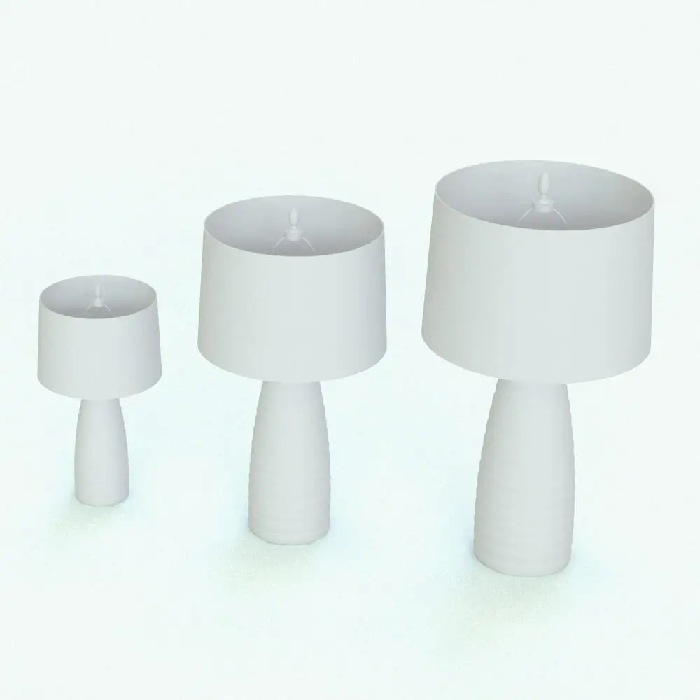 Revit Family / 3D Model - Circular Curved Base Lamp Revit Family Variations Circular Curved Base Lamp Revit Family shown in different sizes and variations to showcase its parametric flexibility. This Revit family allows you to change the size of the lamp and it comes with a few pre-configured types that are ready to render. With options to change the shadow types and more, this lamp Revit family will make your spaces look cozy and elegant.