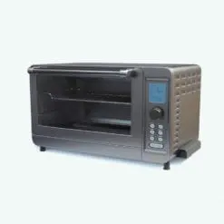 Modern Digital Mini Oven 3D Model + Revit Family rendered in Vray with a stainless steel finish and black plastic supports. This 3D model is crated with the highest standards in modeling, texturing and UV mapping so we can provide your with a high-quality and photorealistic oven 3D model.