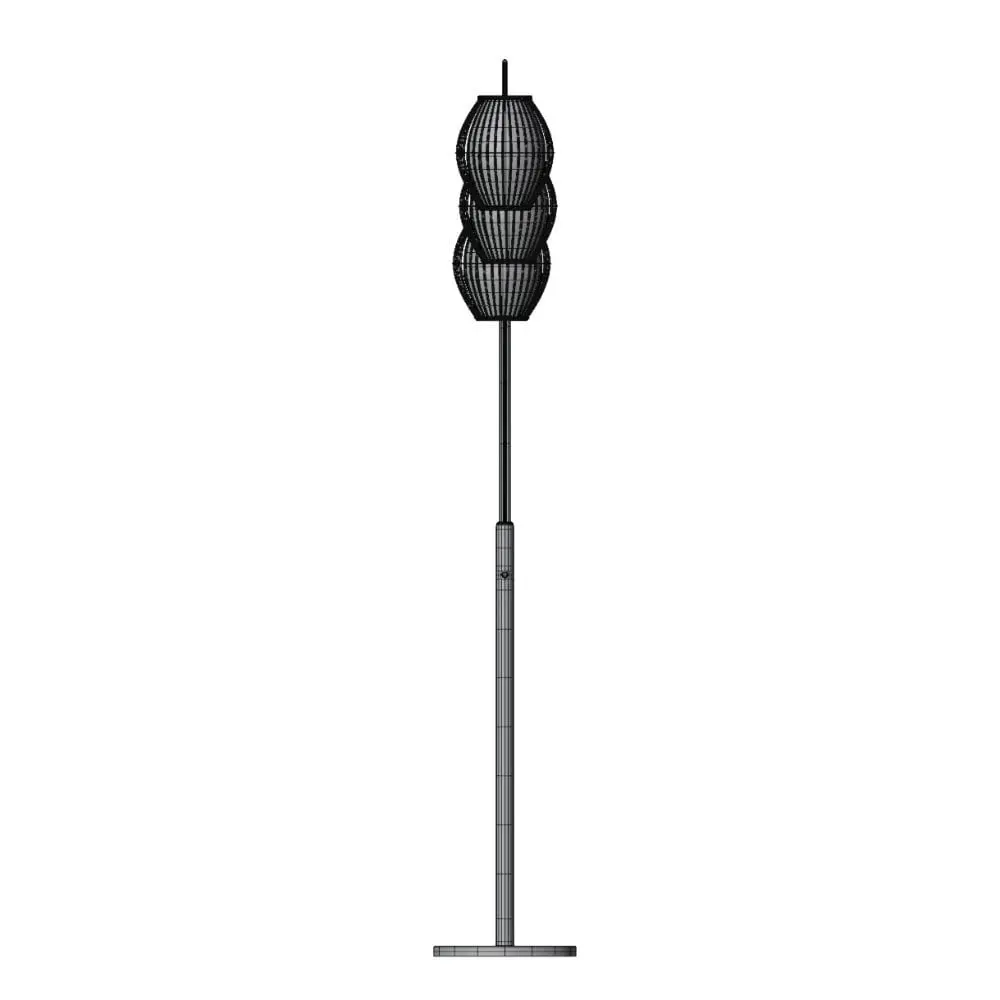 Revit Family / 3D Model - Antique Triple Lamp 3D Model Front View Antique Triple Lamp 3D Model in front view and rendered in wireframe style to showcase the clean topology better. Ideal for living rooms, bedrooms, offices, hotels and more, this professionally built, easy to use and ready to render lamp 3D model will make your spaces look modern, cozy and finished.