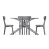 Oak Dining Table 3D Model in front view and rendered in a gray colored wireframe style to showcase the clean and optimized topology better. Ideal for modern and contemporary interior design projects, this high-quality dining table 3D model will transform your spaces in just a few clicks.