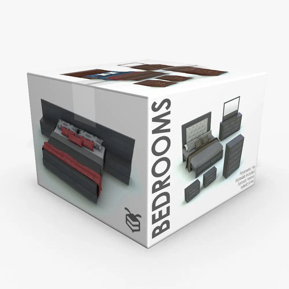 Revit Family / 3D Model - Revit Bedroom Families Bundle Revit Bedroom Families Bundle including 21 fully parametric, easy to use and ready to render bedroom families. This bundle includes Revit beds, dressers, night stands and more. Don't let this opportunity go by and get this Revit bedroom families bundle today. Plus, you'll save over 35% off.