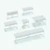 Minimalistic Wood-Steel Revit Desk Family shown in different sizes and configurations to showcase its parametric flexibility. This Revit family allows you to change the overall dimensions, drawer height, structure thickness and much more for full customization. Ideal for residential and commercial settings, this Revit desk family will elevate your renders to new heights.
