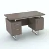 Floating Revit Desk Family With Drawers and Door in 3D and rendered with a brown wood finish with chromed accents. This Revit family is fully parametric, easy to use and ready to render. Just load it into your project, load the provided textures and hit the render button for instant results. Don't wait any longer and get this floating Revit desk family today.