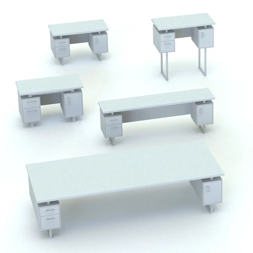 Revit Family / 3D Model - Floating Revit Desk Family With Drawers and Door Variations Floating Revit Desk Family With Drawers and Door shown in different sizes and configurations to showcase its parametric versatility. This Revit family allows you to change the overall dimensions, the height, structure thickness, materials and more so you can seamlessly blend it into your project. Ideal for residential, commercial or hospitality projects, this floating Revit desk family will make your spaces look elegant, modern and complete.