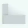 L-Shape Executive Revit Desk Family in top view and rendered without any materials. Whether you need a complement for your office project or a focal point in your render, this elegant and professional looking Revit desk family will elevate your renders to new heights in just a few clicks.