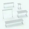 Rectangular Sitting/Standing Revit Desk Family shown in different sizes and configuration to showcase its parametric versatility. This Revit family allows you to change the overall dimensions, the height, materials and more so you can seamlessly blend it into your projects. Ideal for offices, home offices or co-working spaces, this realistic looking and highly-flexible Revit desk family will transform your spaces in just a few clicks.