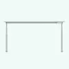 Rectangular Sitting/Standing Revit Desk Family in front view and rendered in black and white (ambient occlusion style) to showcase the shapes and details better. Ideal for residential or commercial spaces, this fully parametric and ready to render standing Revit desk family will elevate your projects to new heights in just a few clicks.