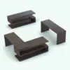 Rotating S-Shape Office Desk Revit Family in 3D and rendered in a dark chocolate wood finish with chrome accents. This Revit family is fully parametric, easy to use and ready to render. Whether you need a simple desk, an L-shape desk or an S-shape bookshelf/desk, this office desk Revit family will provide you will all those configurations and more. Don't let this opportunity go by and add this Revit desk family to your cart toda.