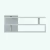 Rotating S-Shape Office Desk Revit Family in front view and rendered in black and white (ambient occlusion style) to show the shapes better. Ideal for residential, commercial or hospitality spaces, this fully parametric and ready to render office desk Revit family will make your renders stand out from the crowd.