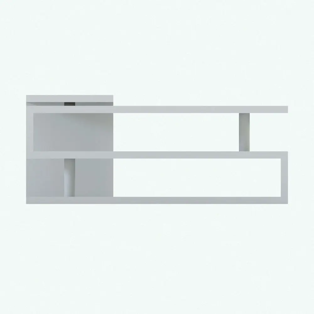 Revit Family / 3D Model - Rotating S-Shape Office Desk Revit Family Front View Rotating S-Shape Office Desk Revit Family in front view and rendered in black and white (ambient occlusion style) to show the shapes better. Ideal for residential, commercial or hospitality spaces, this fully parametric and ready to render office desk Revit family will make your renders stand out from the crowd.