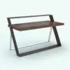Diagonal Supports Modern Revit Desk Family in 3D and rendered with a dark wood color and black and chrome structure. Ideal for modern and contemporary interior design projects, this fully parametric and ready to render Revit desk family will transform your spaces in just a few clicks.