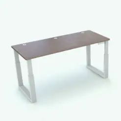 Modern Rectangular Standing Desk Revit Family in 3D and rendered with a brown colored wood finish and white metallic legs. This Revit family is fully parametric, easy to use and ready to render. Just load it into your project, load the provided textures and hit the render button. Ideal for residential and commercial use, this standing desk Revit family will make your spaces feel livable and complete.
