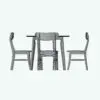 Simple Wood Dining Table 3D Model in side view and rendered in wireframe mode to show its clean topology. Whether you need a complement for your project or a statement piece in your render, this modern-looking dining table 3D model will elevate your project to new heights.