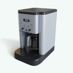 Cubic Coffee Maker 3D Model + Revit Family rendered in Vray with a light gray metallic finish and black plastic accents. This coffee maker 3D model is ideal for kitchens, restaurants, cafes, offices and more. With a high-quality and clean topology, premium textures and UV mapping, this coffee maker 3D model will make your spaces look complete.