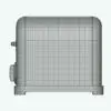 Metallic Twin Toaster 3D Model + Revit Family in side view and rendered in wireframe mode to show the clean quad topology. Ideal for residential, commercial or hospitality projects, this professionally modeled and ready to render toaster 3D model will make your projects stand out of the crowd. Get it today and see for yourself.