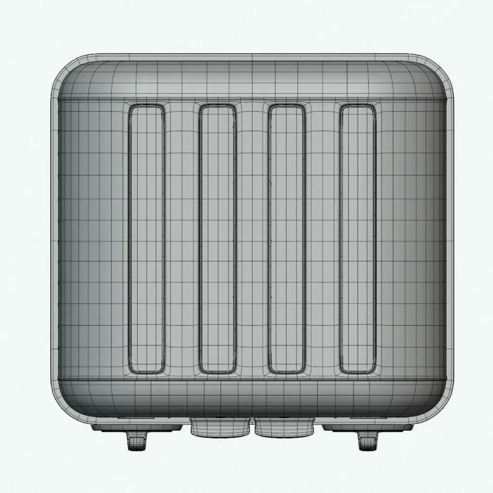 Revit Family / 3D Model - Metallic Twin Toaster 3D Model + Revit Family Top View Metallic Twin Toaster 3D Model + Revit Family in top view and rendered in wireframe mode to show the shape better. This 3D model also includes a Revit oven family. This way, you can use this product in all your favorite architectural applications. Don't let this opportunity go by and add this toaster 3D model and toaster Revit family to your personal assets today.