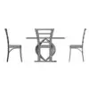 Twisted Base Dining Table 3D Model in side view and rendered in wireframe mode to show its clean topology better. Whether you need a complement for your project or a statement piece in your render, this dining table 3D model will elevate your projects to new heights in just a few clicks.