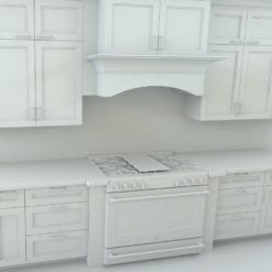 Revit Family / 3D Model - Traditional Kitchen With Island Stove