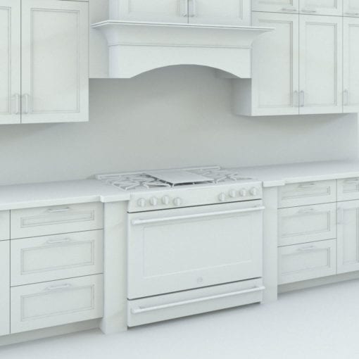 Revit Family / 3D Model - Traditional Kitchen With Island Stove 2