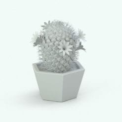 Revit Family / 3D Model - Powder Puff Cactus Plant Perspective