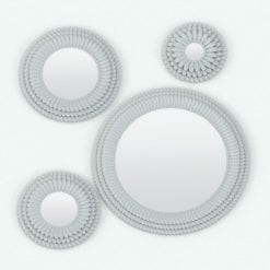 Revit Family / 3D Model - Wall Mirror Feathers Variations