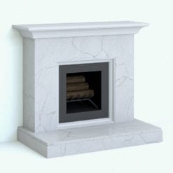 Revit Family / 3D Model - Classic Fireplace Rendered in Revit