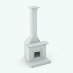 Revit Family / 3D Model - Classic Fireplace Perspective Full