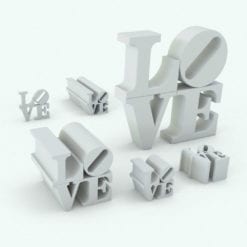 Revit Family / 3D Model - LOVE Sculpture Variations