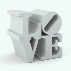 Revit Family / 3D Model - LOVE Sculpture Perspective