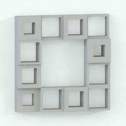 Revit Family / 3D Model - Hexagonal Rectangular Shelf Arrangement 3