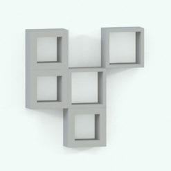 Revit Family / 3D Model - Hexagonal Rectangular Shelf Arrangement 4