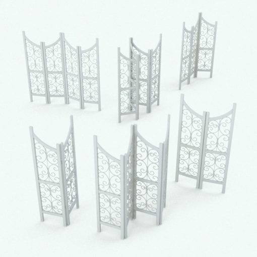 Revit Family / 3D Model - Ironwork Space Divider Variations
