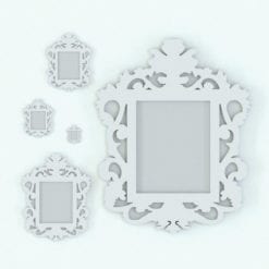 Revit Family / 3D Model - Wall Modern Baroque Frame Variations
