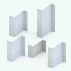 Revit Family / 3D Model - Wall Paneling 5 Variations