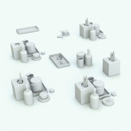 Revit Family / 3D Model - Bathroom Accessories Pack 1 Variations