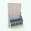 Revit Family / 3D Model - Bench With Back Coat Rack With Squares Rendered in Revit