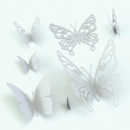Revit Family / 3D Model - Butterflies Wall Decoration Variations