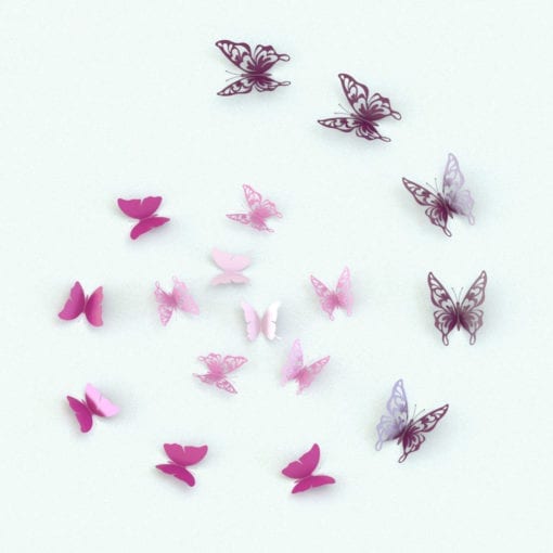 Revit Family / 3D Model - Butterflies Wall Decoration Arrangement 2