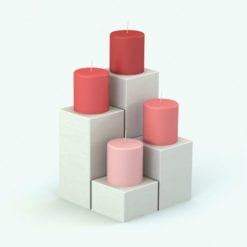 Revit Family / 3D Model - Candle Holder Blocks Rendered in Revit