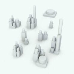 Revit Family / 3D Model - Candle Holder Blocks Variations
